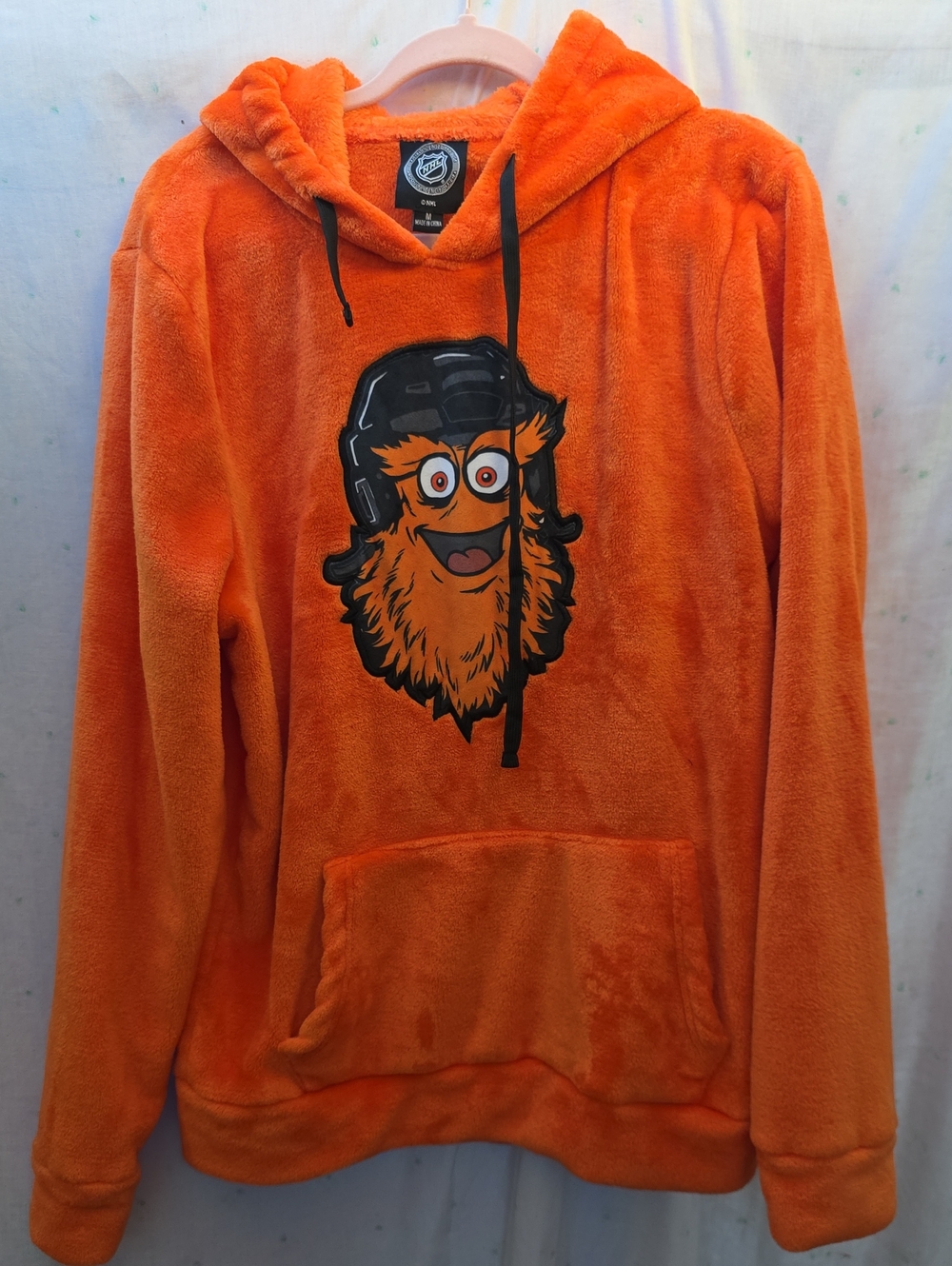 Gritty Philadelphia Flyers orange fleece pullover hoodie size M NhL